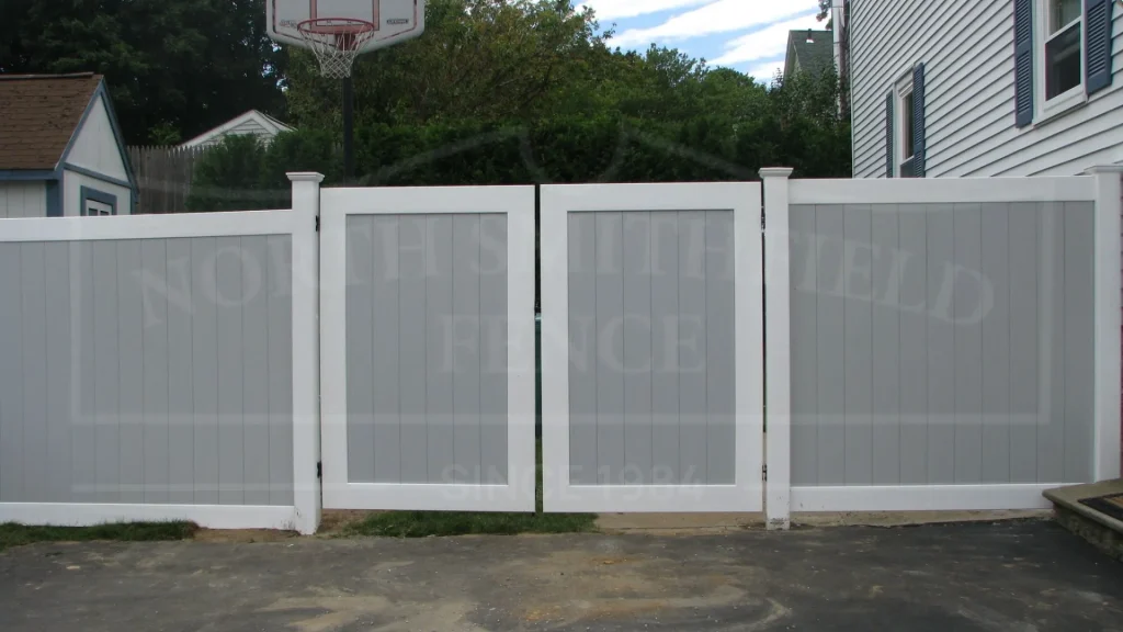 Gray vinyl fence - North Smithfield Fence